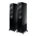 Pair of black floor-standing speakers, KEF R7 Meta Floorstanding Speakers 