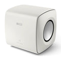 White KEF KC62 Ultra-Compact Subwoofer