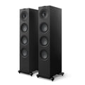 Pair of black floor-standing speakers, KEF Q11 Meta Floorstanding Speakers