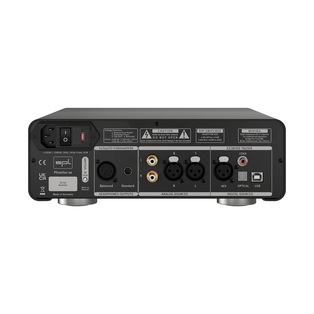 Back panel of SPL Phonitor xe Headphone Amplifier with DAC