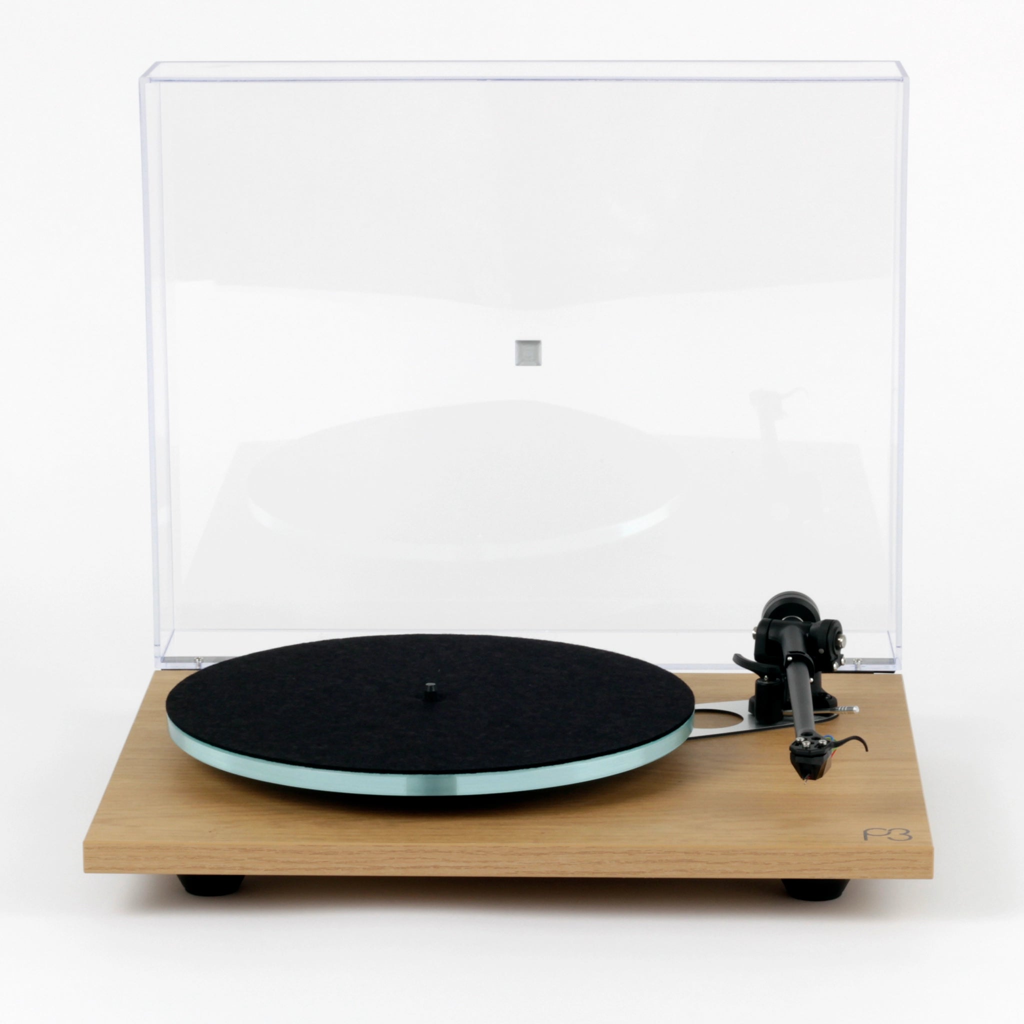 wood Turntable with clear dust cover, Rega Planar 3
