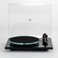 black Turntable with clear dust cover, Rega Planar 3